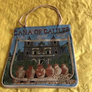 Arabic. Cana of Galilee. Palestine. Tote bag. Zippers. Outside flap pocket.